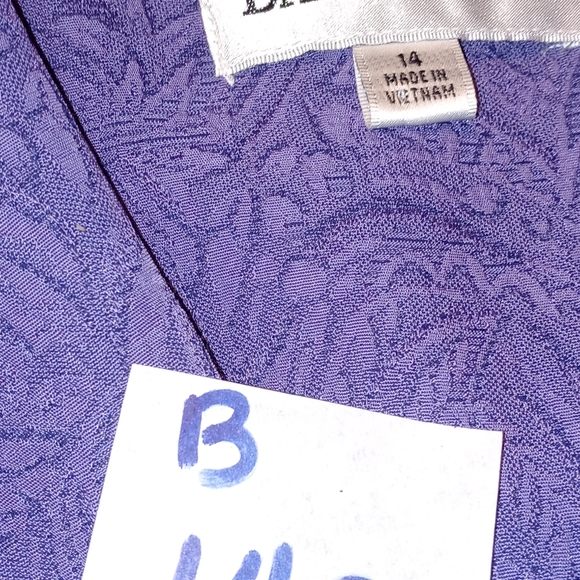 Danny & Nicole Jacket Size 14 Purple 4 Buttons Paisley Print Texture - Picture 2 of 7